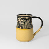 Mug w/ Cityscape in Yellow by Maru Pottery