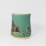 Mug w/ Chicken in Green by Maru Pottery