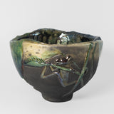 Raku Treefrog Bowl by Tim Isaac Pottery