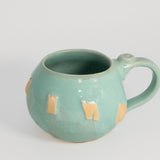 Clothesline Mug in Aqua by Poterie Ginette Arsenault