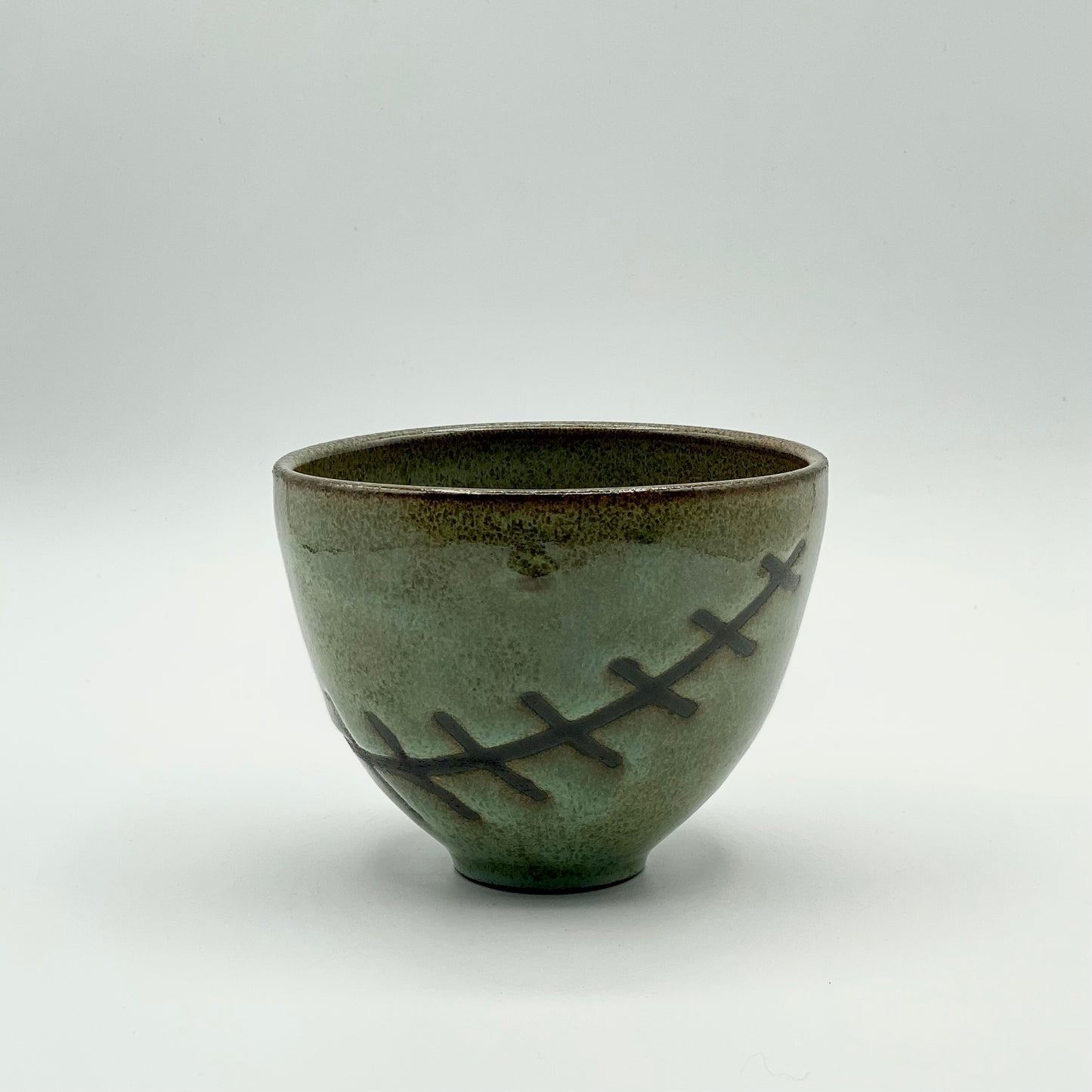 Crocodile Green Deco Bowl by NU Ceramics