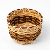 "Round Basket" in Black Ash, Cedar Bark & Red Osier #112 by Jackie Van Dijk