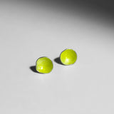 Enamel Studs in Lime Green by Clare Bridge