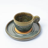 Small Cup And Saucer by Barlicoco Pottery