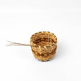 "6" Round Basket" in Black Ash with Braided Hemp #116 by Jackie Van Dijk