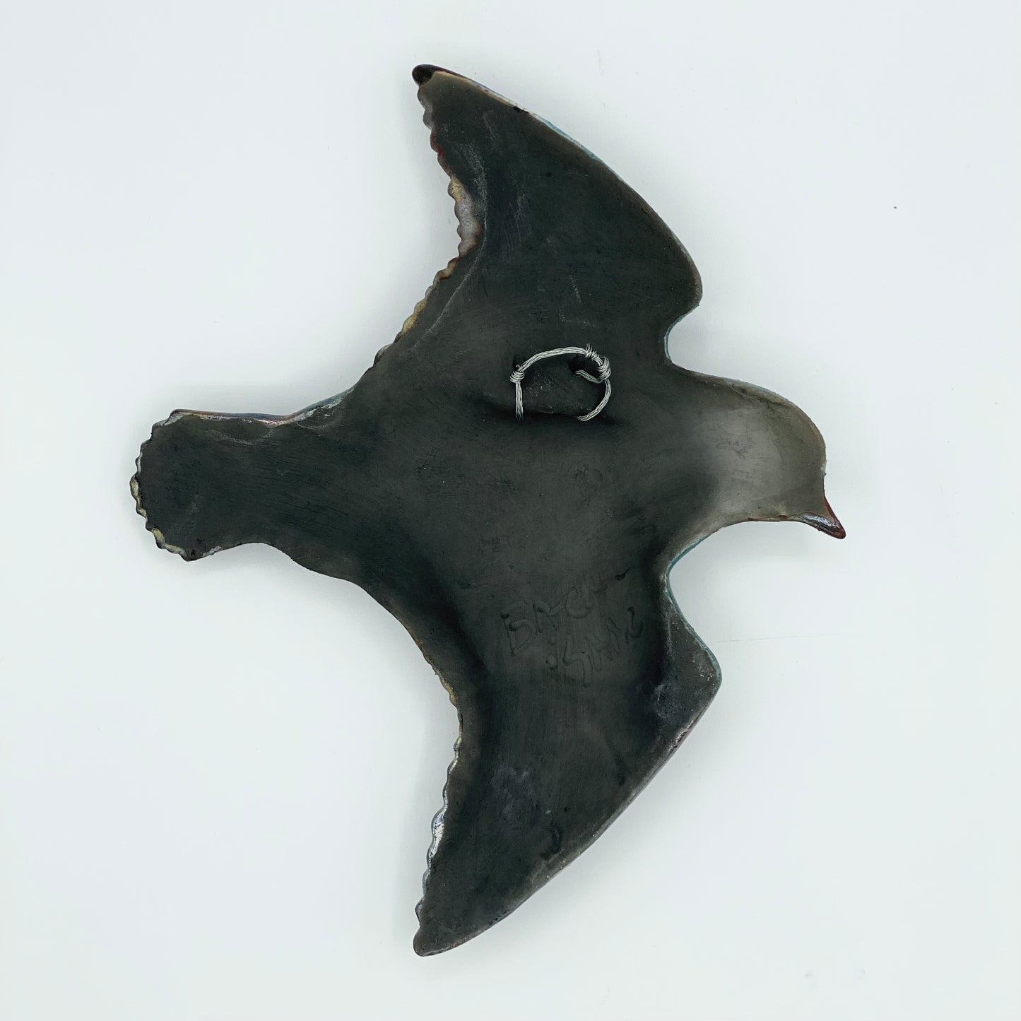 Raku Shorebird by Tim Isaac Pottery