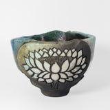 Raku Lotus Bowl by Tim Isaac Pottery