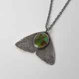 Moth Pendant w/ Turquoise by Five Crows Silver