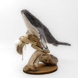 Whale on Driftwood Wave by Nikki Langley Felting