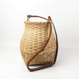 Gathering Basket w/ Shoulder Strap in Natural Black Ash by Jackie Van Dijk
