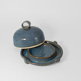 Butter Dish in Blue by Poterie Ginette Arsenault