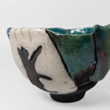 Raku Cat Bowl by Tim Isaac Pottery