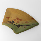 Small Fan Plate in Moon Cherry by Hazama Pottery