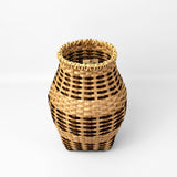 Tall Belly Basket in Black Ash w/ Sweetgrass by Jackie Van Dijk