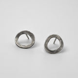 Silver Circle Stud Earrings by Five Crows Silver