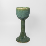 Tall Wine Goblet in Green by Christopher Doiron Pottery