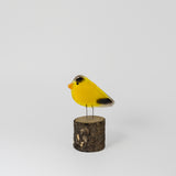 American Goldfinch on Perch by The Glass Bakery