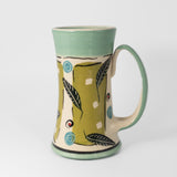 Leaf Mug in Aqua by Keffer Pottery