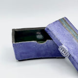 Raku Extruded Box in Blue by Barlicoco Pottery