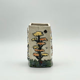 Raku Extruded Vase w/ Tea Tree by Barlicoco Pottery