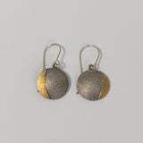 Quarter Moon Earrings w/ Gold by Five Crows Silver