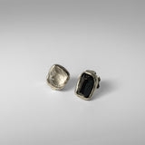 Mismatched Studs in Black Tourmaline & Quartz by Jeneca Klausen