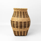 Tall Belly Basket in Black Ash w/ Sweetgrass by Jackie Van Dijk