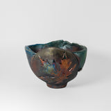 Raku Maple Leaf Bowl by Tim Isaac Pottery