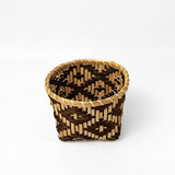 Brown Diamond Weave Basket in Black Ash w/ Sweetgrass by Jackie Van Dijk