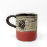 Espresso Cup w/ Birds in Red by Maru Pottery