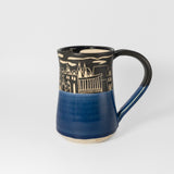 Mug w/ Cityscape in Cobalt Blue by Maru Pottery