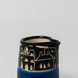 Mini Creamer w/ Cityscape in Cobalt Blue by Maru Pottery