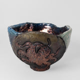 Raku Octopus Bowl by Tim Isaac Pottery