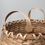 "Bean Pot Basket" square base in Black Ash & Red Osier Dogwood #107 by Jackie Van Dijk