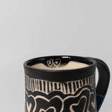 Mug w/ Hearts in Cobalt Blue by Maru Pottery