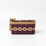 Business Card Holder in Purple-dyed Black Ash w/ Sweet Grass by Jackie Van Dijk