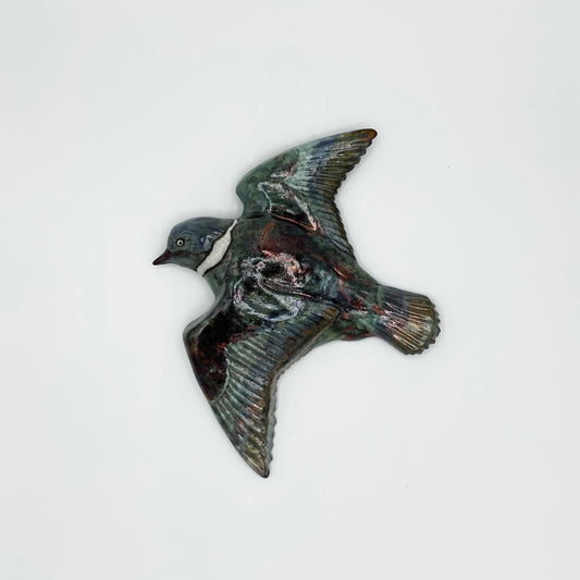 Raku Shorebird by Tim Isaac Pottery