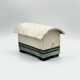 Raku Barn Box in White & Green by Barlicoco Pottery