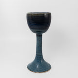 Tall Wine Goblet in Blue by Christopher Doiron Pottery