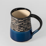 Mug w/ Fish in Cobalt Blue by Maru Pottery