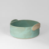 Round Baker in Aqua by Poterie Ginette Arsenault