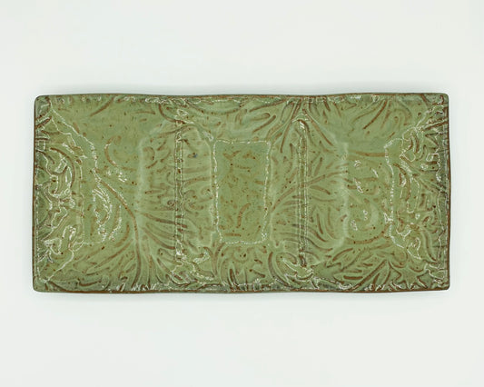 Three-Section Textured Rectangular Serving Dish