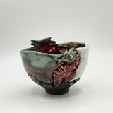 Raku Seahorse Bowl by Tim Isaac Pottery