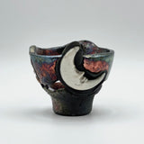 Raku Sun and Moon Bowl by Tim Isaac Pottery
