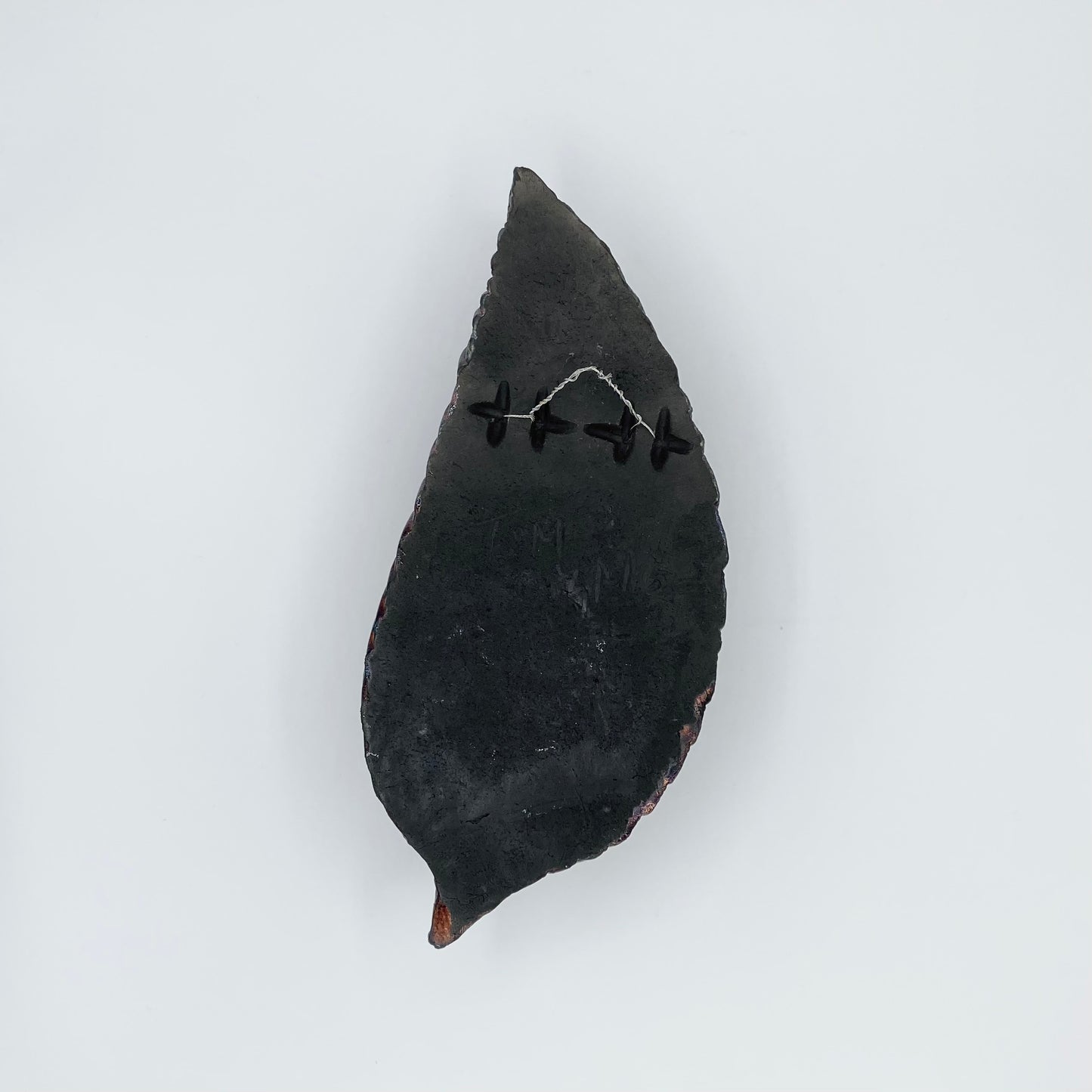 Wall Mounted Raku Leaf Candle Holder by Tim Isaac Pottery