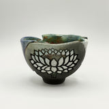 Raku Lotus Bowl by Tim Isaac Pottery