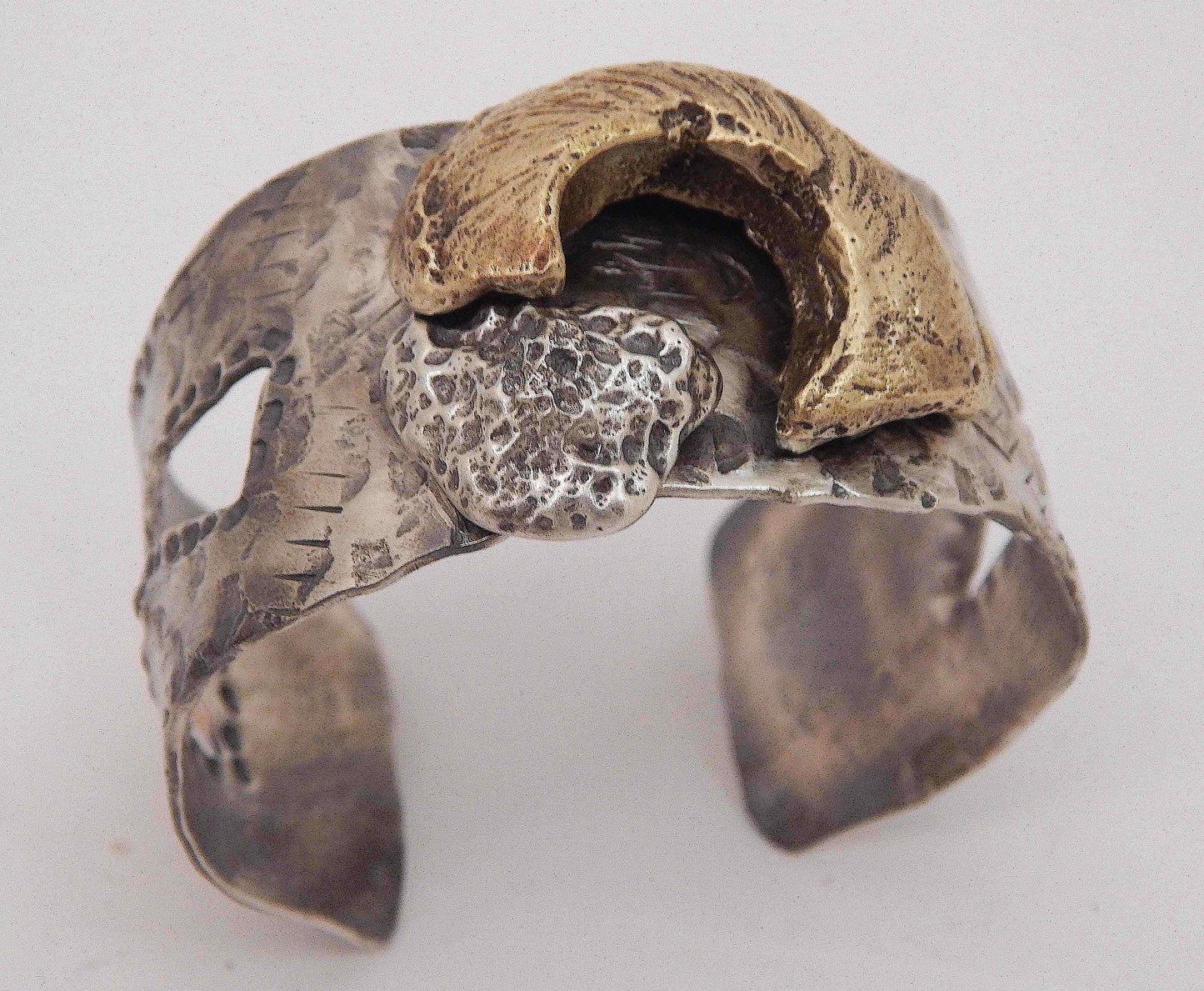 “Snail Shell Shard and Stone” Cuff by Clare Bridge Jewelry