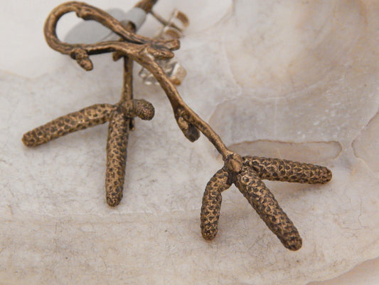 Bronze “Alder Catkins” Earrings