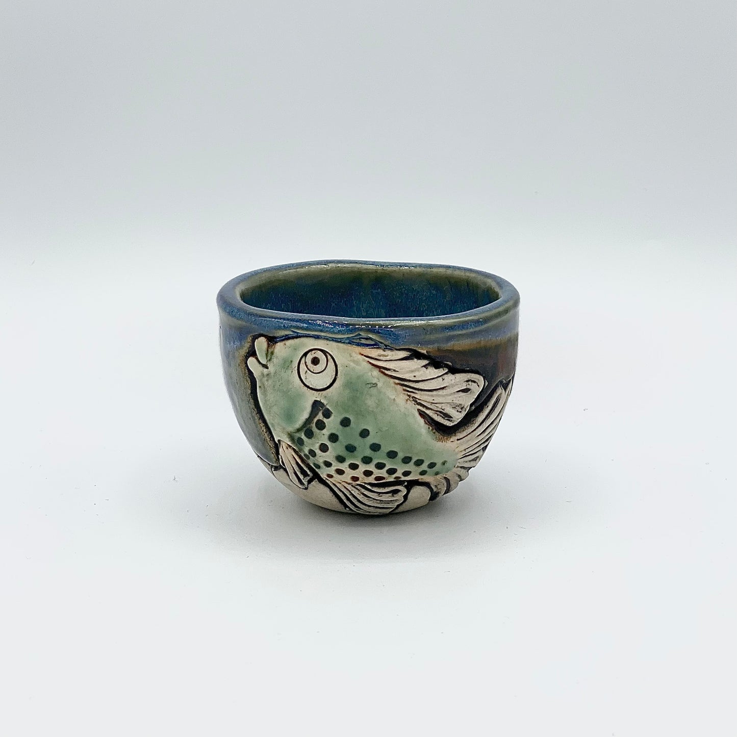 Porcelain Fish Teabowl by Tim Isaac Pottery