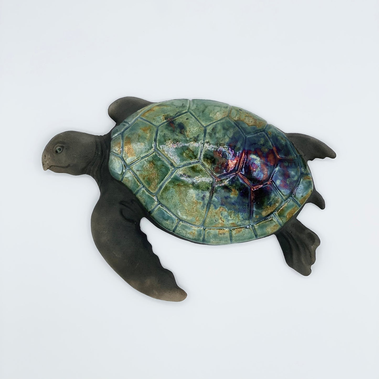 Raku Sea Turtle by Tim Isaac Pottery